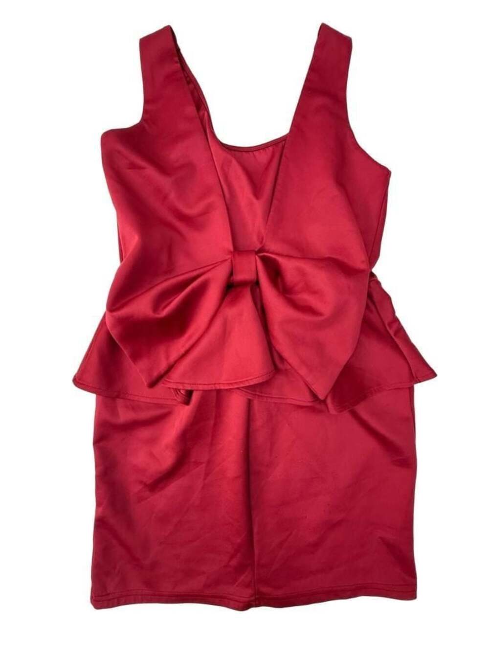 Charlotte Russe peplum bow back red wedding guest dress homecoming